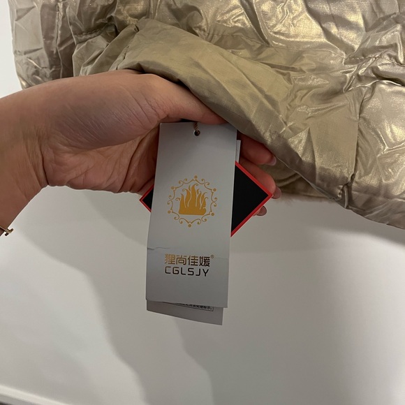 Genuine Lamb Fur and Metallic Gold Jacket - Picture 7 of 8